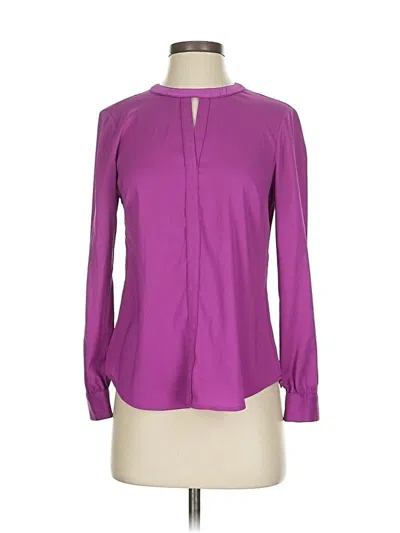 Pre-owned Ann Taylor Long Sleeve Blouse In Purple