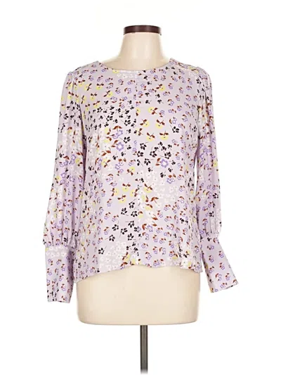 Pre-owned Ann Taylor Long Sleeve Blouse In Purple