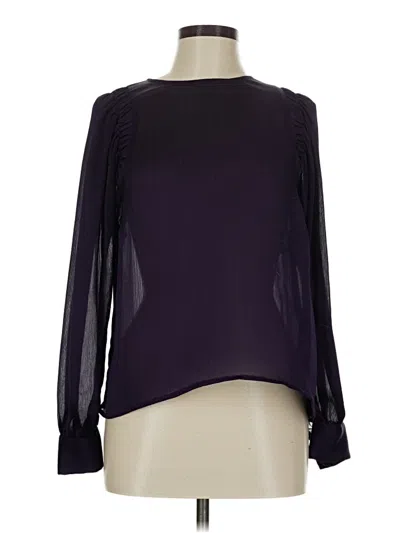 Pre-owned Ann Taylor Long Sleeve Blouse In Purple