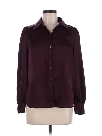 Pre-owned Ann Taylor Long Sleeve Blouse In Purple
