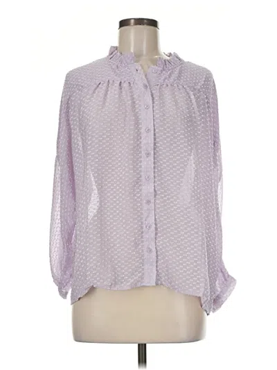 Ann Taylor Long Sleeve Blouse In Purple