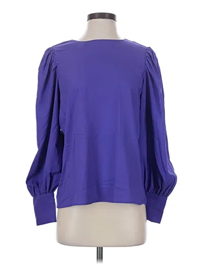 Pre-owned Ann Taylor Long Sleeve Blouse In Purple