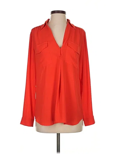 Pre-owned Ann Taylor Long Sleeve Blouse In Red
