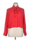 Ann Taylor Long Sleeve Blouse In Red