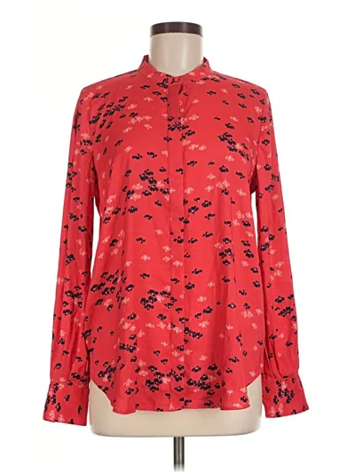 Ann Taylor Long Sleeve Blouse In Red