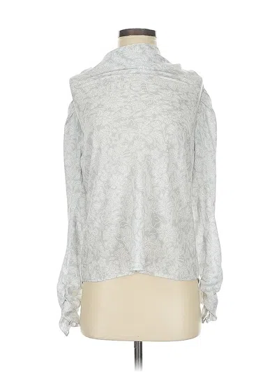 Pre-owned Ann Taylor Long Sleeve Blouse In Silver