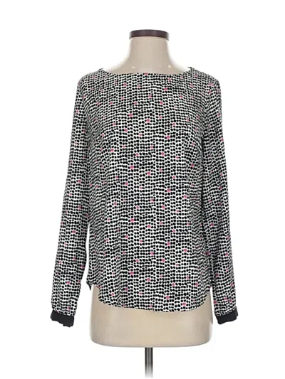 Pre-owned Ann Taylor Long Sleeve Blouse In Silver