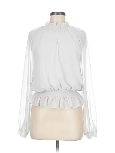Ann Taylor Long Sleeve Blouse In White