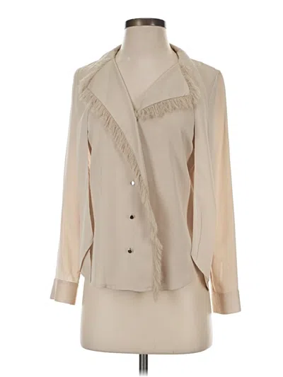 Pre-owned Ann Taylor Long Sleeve Blouse In Tan