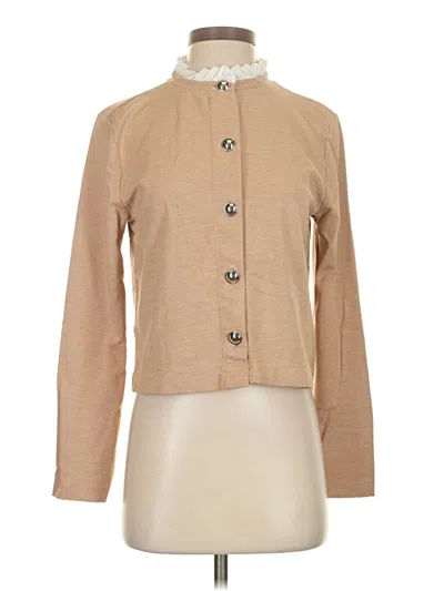 Pre-owned Ann Taylor Long Sleeve Blouse In Tan