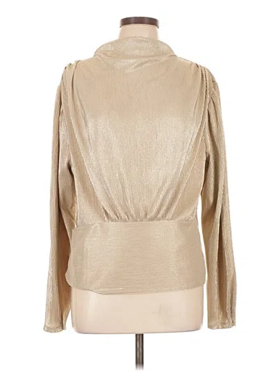Pre-owned Ann Taylor Long Sleeve Blouse In Tan