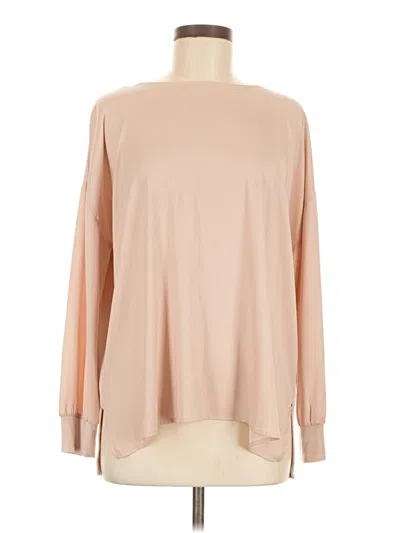 Pre-owned Ann Taylor Long Sleeve Blouse In Tan
