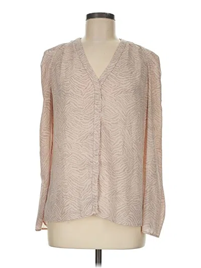 Pre-owned Ann Taylor Long Sleeve Blouse In Tan