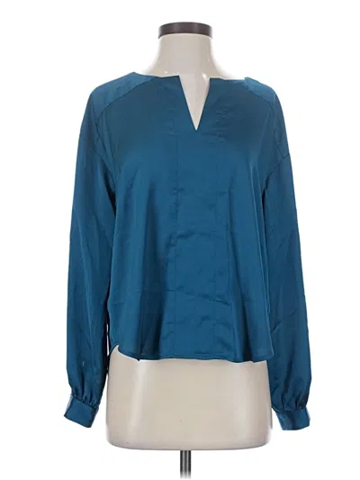 Pre-owned Ann Taylor Long Sleeve Blouse In Teal