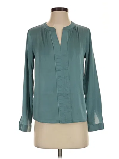 Pre-owned Ann Taylor Long Sleeve Blouse In Teal