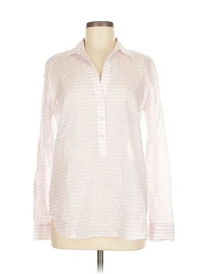 Pre-owned Ann Taylor Long Sleeve Blouse In White