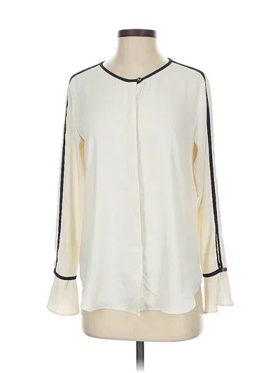 Pre-owned Ann Taylor Long Sleeve Blouse In White