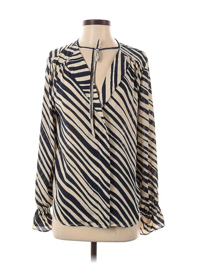 Pre-owned Ann Taylor Long Sleeve Blouse In White