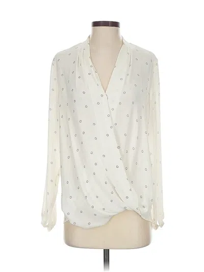 Pre-owned Ann Taylor Long Sleeve Blouse In White
