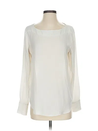 Pre-owned Ann Taylor Long Sleeve Blouse In White
