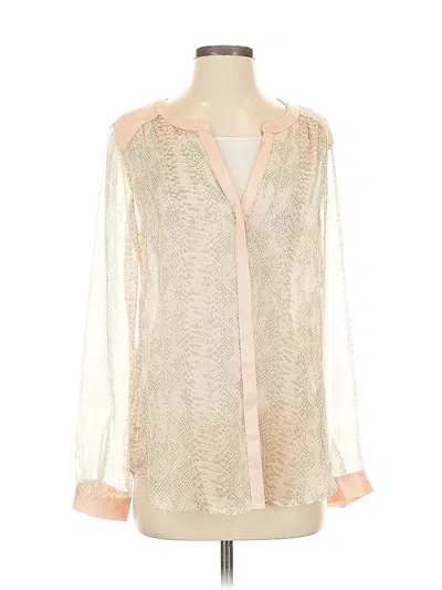 Pre-owned Ann Taylor Long Sleeve Blouse In White