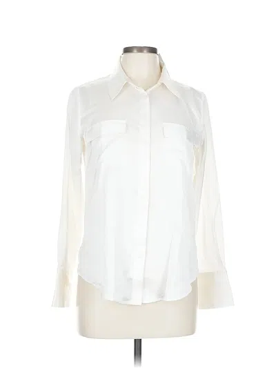 Pre-owned Ann Taylor Long Sleeve Blouse In White