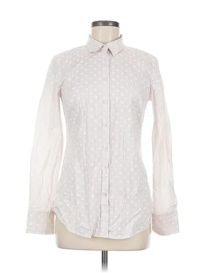 Pre-owned Ann Taylor Long Sleeve Blouse In White
