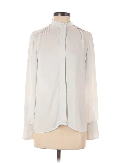 Pre-owned Ann Taylor Long Sleeve Blouse In White