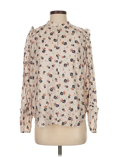 Pre-owned Ann Taylor Long Sleeve Blouse In White