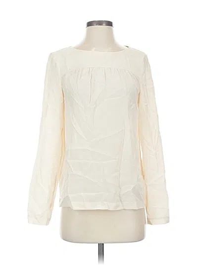 Pre-owned Ann Taylor Long Sleeve Blouse In White