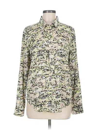 Pre-owned Ann Taylor Long Sleeve Blouse In White