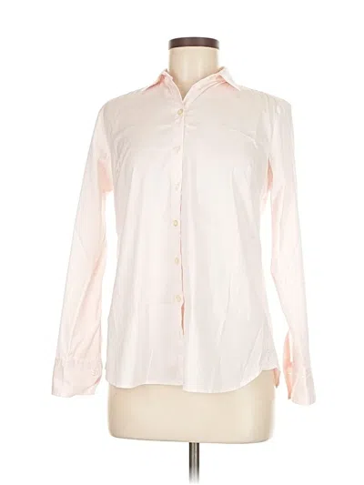 Pre-owned Ann Taylor Long Sleeve Blouse In White