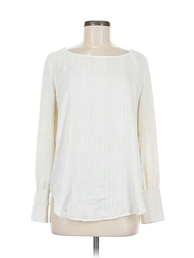Pre-owned Ann Taylor Long Sleeve Blouse In White