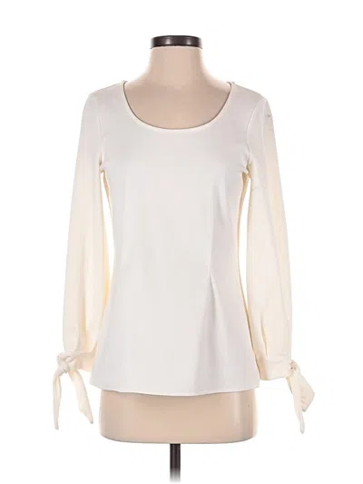 Pre-owned Ann Taylor Long Sleeve Blouse In White