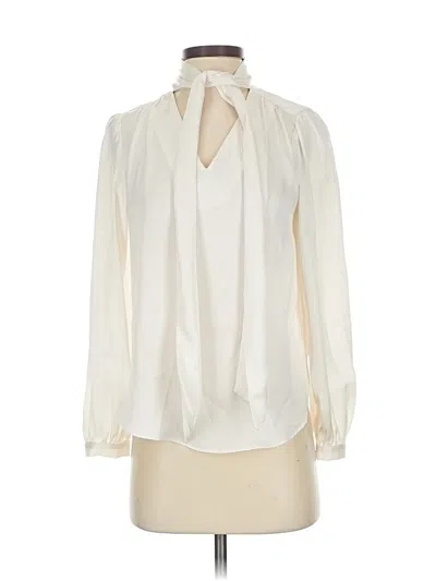 Pre-owned Ann Taylor Long Sleeve Blouse In White