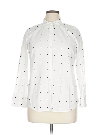 Pre-owned Ann Taylor Long Sleeve Blouse In White