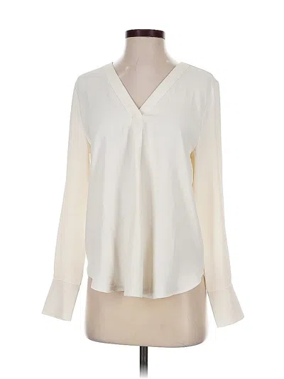 Pre-owned Ann Taylor Long Sleeve Blouse In White