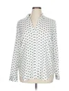 Ann Taylor Long Sleeve Blouse In White