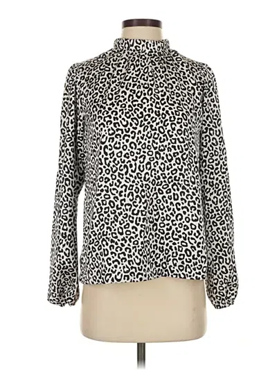 Pre-owned Ann Taylor Long Sleeve Blouse In White