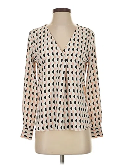 Pre-owned Ann Taylor Long Sleeve Blouse In White