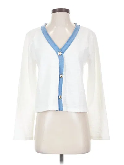 Pre-owned Ann Taylor Long Sleeve Blouse In White