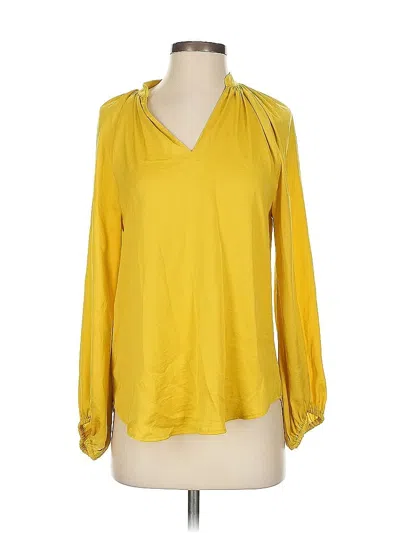 Pre-owned Ann Taylor Long Sleeve Blouse In Yellow