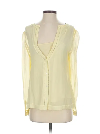 Pre-owned Ann Taylor Long Sleeve Blouse In Yellow