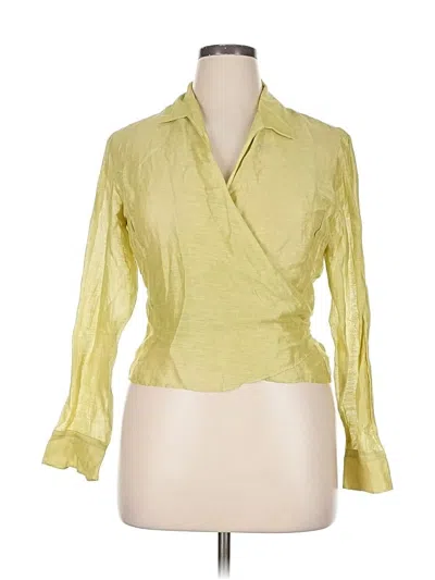 Pre-owned Ann Taylor Long Sleeve Blouse In Yellow