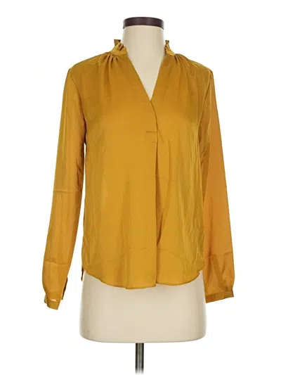 Pre-owned Ann Taylor Long Sleeve Blouse In Yellow