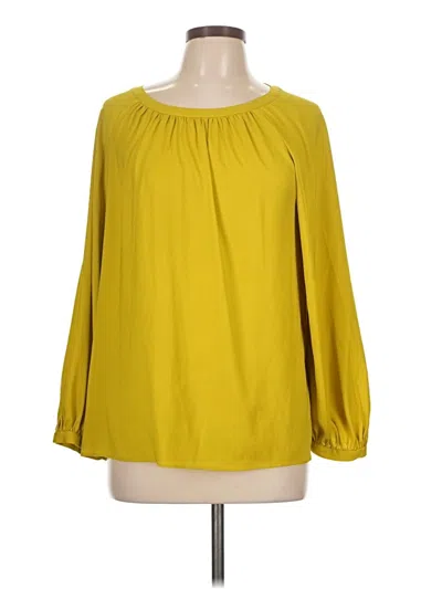Pre-owned Ann Taylor Long Sleeve Blouse In Yellow