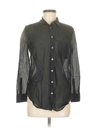Pre-owned Ann Taylor Long Sleeve Button Down Shirt In Black