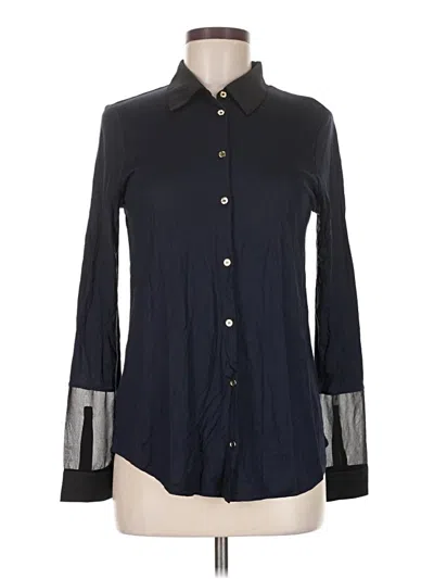 Pre-owned Ann Taylor Long Sleeve Button Down Shirt In Black