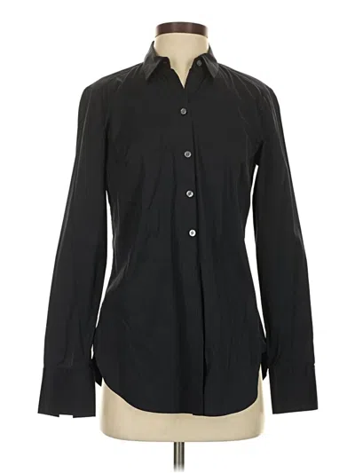 Pre-owned Ann Taylor Long Sleeve Button Down Shirt In Black