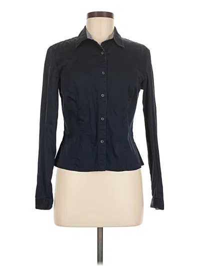 Pre-owned Ann Taylor Long Sleeve Button Down Shirt In Black